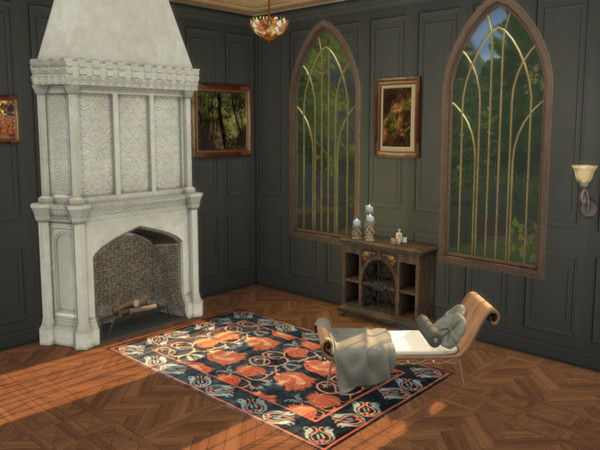 Sims 4 — Art Nouveau Decor by ElanorGamgee — A collection of rugs and paintings from the art nouveau movement