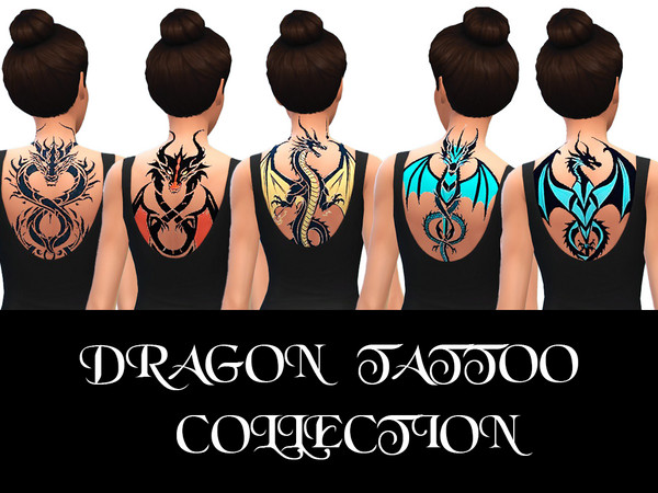 Sims 4 — Dragon Tattoos Collection by mousomashakel — The Sim With The Dragon Tattoo Collection. shapes: 8 shapes
