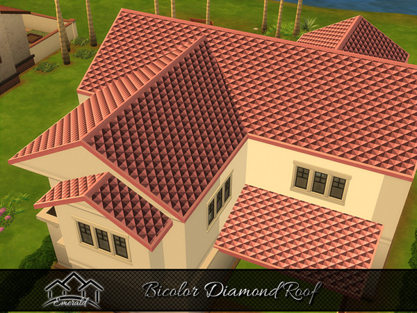 Sims 4 — Bicolor Diamond Roof 1 by Emerald — Bi-color Diamond Roof is a smart investment that adds appeal and durability.