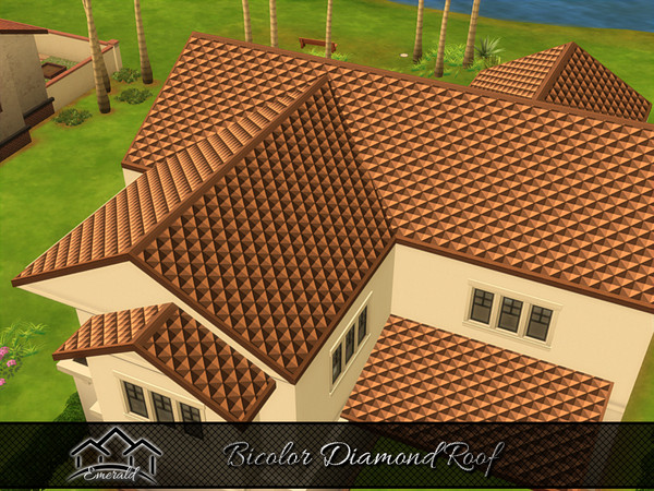 Sims 4 — Bicolor Diamond Roof 2 by Emerald — Bi-color Diamond Roof is a smart investment that adds appeal and durability.