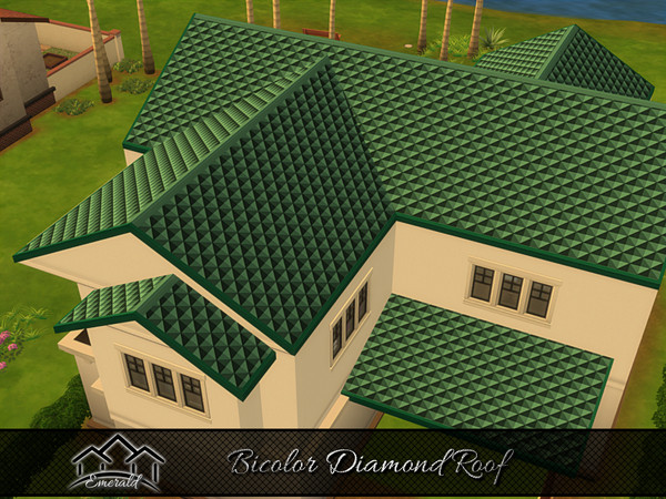 Sims 4 — Bicolor Diamond Roof 3 by Emerald — Bi-color Diamond Roof is a smart investment that adds appeal and durability.