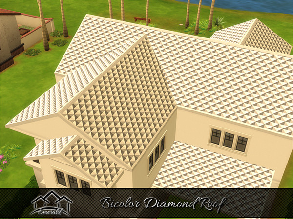 Sims 4 — Bicolor Diamond Roof 4 by Emerald — Bi-color Diamond Roof is a smart investment that adds appeal and durability.