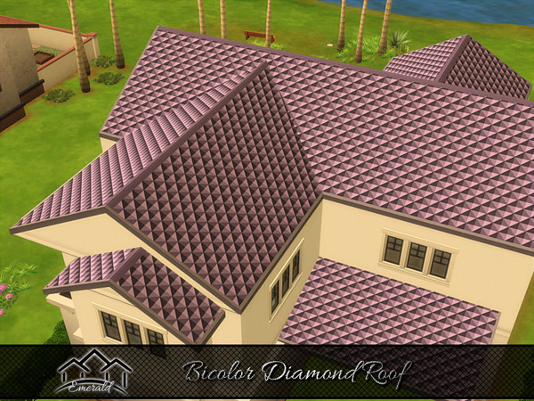 Sims 4 — Bicolor Diamond Roof 5 by Emerald — Bi-color Diamond Roof is a smart investment that adds appeal and durability.