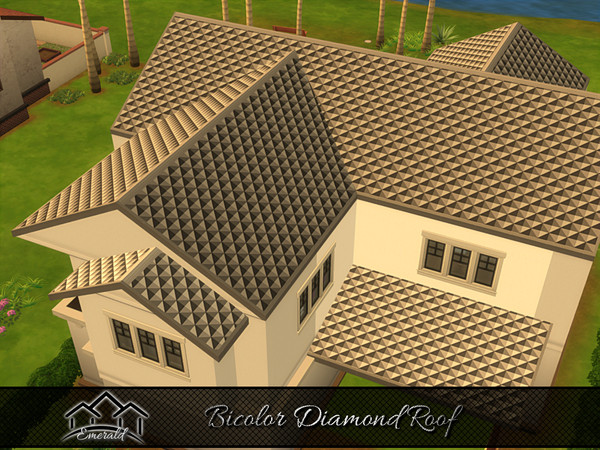 Sims 4 — Bicolor Diamond Roof 6 by Emerald — Bi-color Diamond Roof is a smart investment that adds appeal and durability.