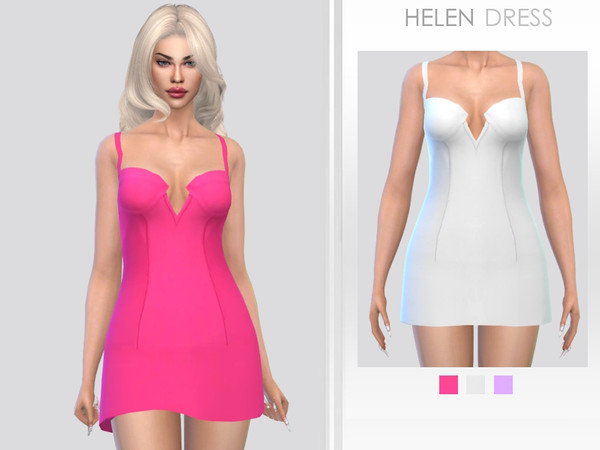 Sims 4 — Helen Dress by Puresim — Summer dress in 3 swatches