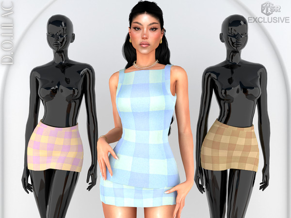 Sims 4 — Gingham Mini Skirt DO0812 by DOLilac — Custom thumbnail