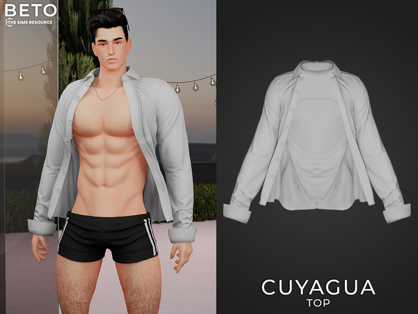 Sims 4 — Cuyagua (Top) by Beto_ae0 — Men's summer attire, enjoy it