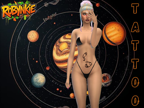 Sims 4 — Robynq Tattoo RL3070 - Basegame compatible by Robyn72 — Robynq Tattoos: Express Your Sim's Individuality Adorn