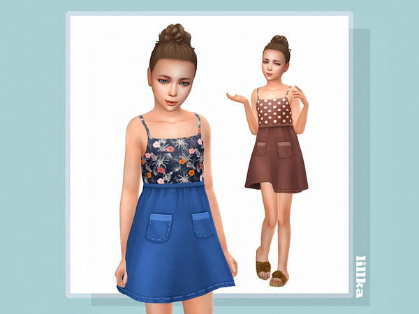 Sims 4 — Loni Dress by lillka — 6 swatches