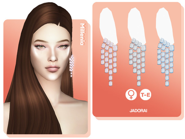 Sims 4 — Millenia Crystal Earrings by jadorai — New mesh by me