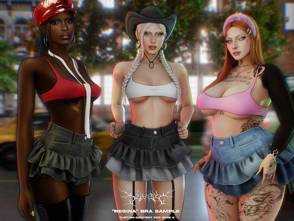 Sims 4 — Klubb - Regina Bra by VentaStudio — 8 Swatches (56 Swatches on Patreon)