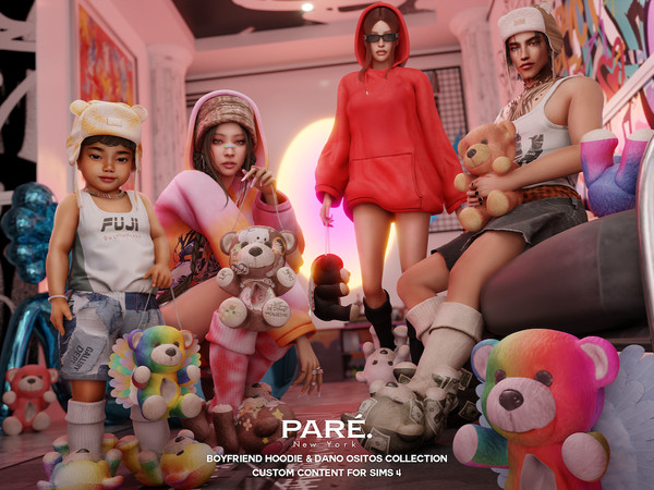 Sims 4 — PARE - Boyfriend Hoodie by VentaStudio — 10 Swatches (30 Swatches on Patreon)