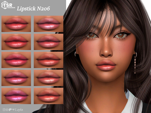 Sims 4 — Lipstick N206 by Layla — Previews were made using HQ Mod