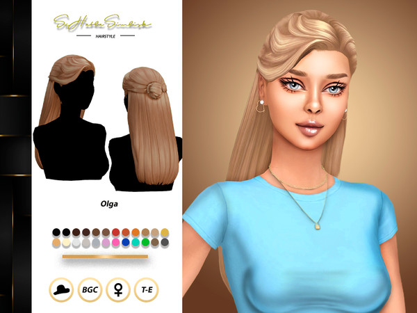 Sims 4 — Olga Hairstyle by sehablasimlish — Hope you like it and enjoy it. Maxis Match