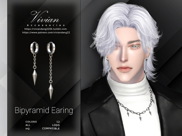 Sims 4 — VivianDang_MA_Earing_Bipyramid_R.package by VivianDang — - All new meshes