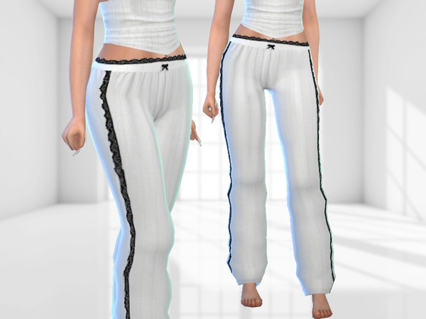 Sims 4 — Pajama Pants by Puresim — Lace pajama pants for female sims