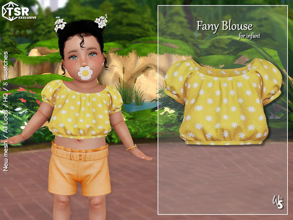 Sims 4 — Fany Set - Blouse (infant) by WisteriaSims — - FOR INFANT - NEW MESH - GIRLS - Clothing Top Category