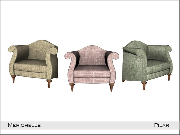 Sims 4 — Pilar Merichelle LivingChair by Pilar — Refined elegance with a shabby chic touch
