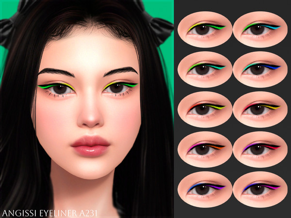 Sims 4 — Eyeliner A231 by ANGISSI — PREVIEWS MADE USING HQ MODE Makeup category