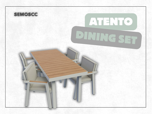 Sims 4 — [SCC] Atento Outdoor Dining Chair by semoscc — Medium sized table and chair. Perfect for outdoor designing.