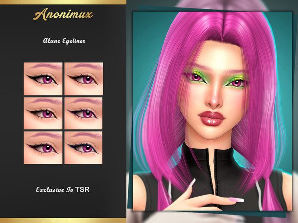 Sims 4 — Alune Eyeliner by Anonimux_Simmer — - 6 Swatches