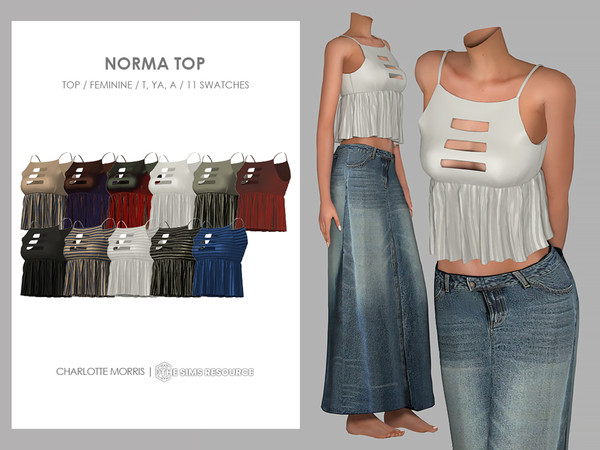 Sims 4 — Norma Top by Charlotte_Morris — 11 swatches