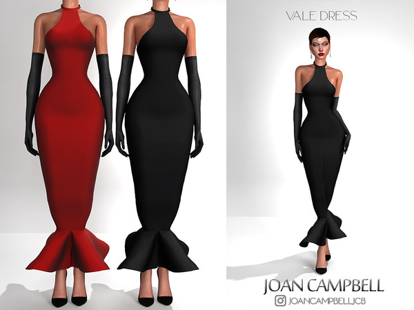 Sims 4 — VALE DRESS by Joan_Campbell_Beauty_ — 8 swatches Custom thumbnail Original mesh