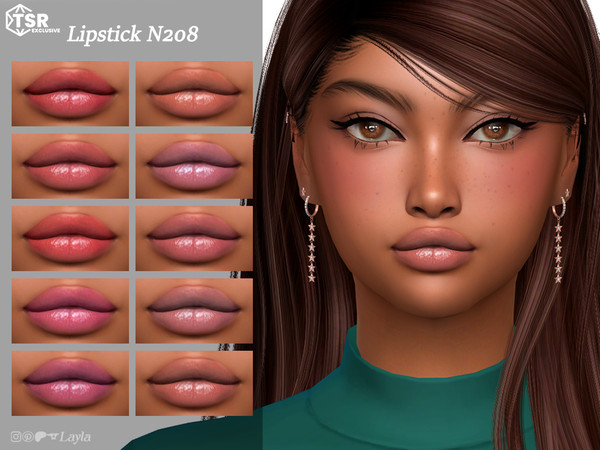 Sims 4 — Lipstick N208 by Layla — Previews were made using HQ Mod