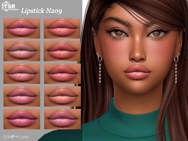 Sims 4 — Lipstick N209 by Layla — Previews were made using HQ Mod