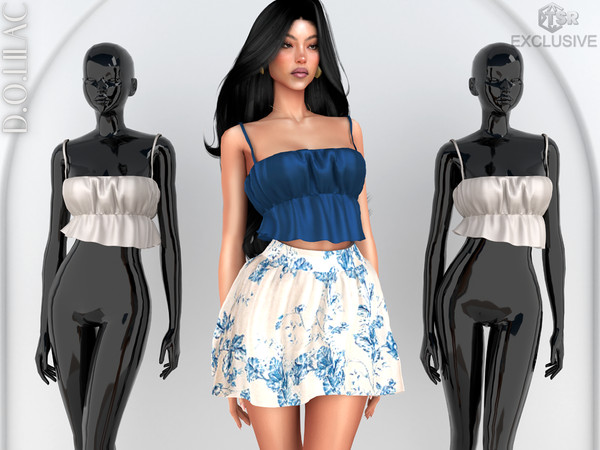 Sims 4 — Ruffled Taffeta Top DO0819 by DOLilac — Custom thumbnail