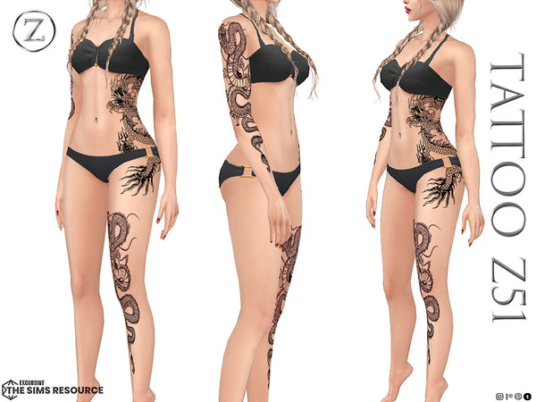 Sims 4 — TATTOO Z51 by ZENX — Base Game