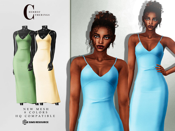 Sims 4 — Long Dress D-380 by ChordoftheRings — ChordoftheRings Long Dress D-380 - 8 Colors