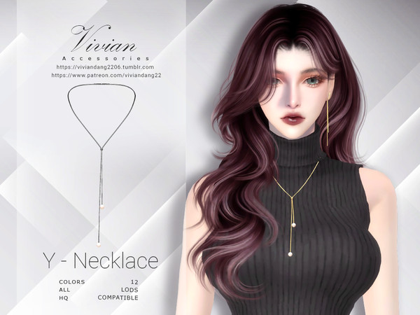 Sims 4 — VivianDang_AF_Necklace_Y (ForSkin).package by VivianDang — - 2 version, work good with and without cloth on,