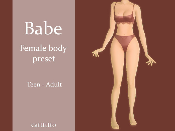 Sims 4 — Babe Body Preset by catttttto — Female body preset.