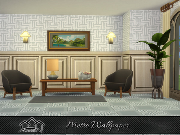 Sims 4 — Metro Wallpaper 2 by Emerald — Create a beautifully inviting warm place for your indoor rooms.