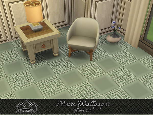 Sims 4 — Metro Wallpaper floor 1 by Emerald — Create a beautifully inviting warm place for your indoor rooms.(floor set)