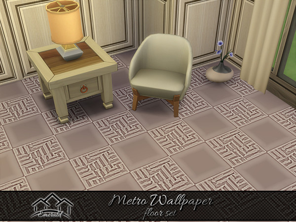 Sims 4 — Metro Wallpaper floor 3 by Emerald — Create a beautifully inviting warm place for your indoor rooms.(floor set)