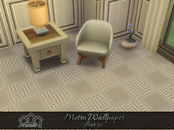 Sims 4 — Metro Wallpaper floor 5 by Emerald — Create a beautifully inviting warm place for your indoor rooms.(floor set)