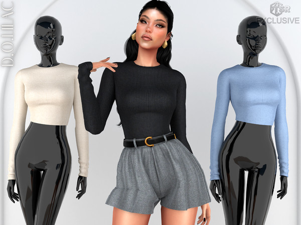 Sims 4 — Ribbed Cashmere Sweater DO0823 by DOLilac — Custom thumbnail