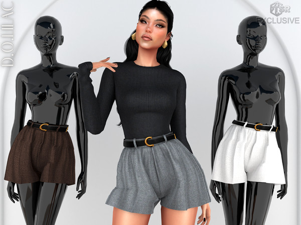 Sims 4 — Belted Mini Shorts DO0824 by DOLilac — Custom thumbnail