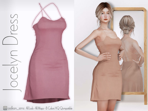 Sims 4 — Jocelyn Dress - ACN 622 by Asilkan — - 8 Colors