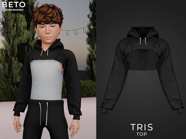 Sims 4 — Tris (Top - Child Version) by Beto_ae0 — Men's mini sweater, Enjoy it