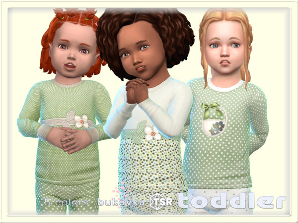 Sims 4 — Sweater Tenderness by bukovka — Cute sweater for toddlers only for girls in 5 color options. All cards have been
