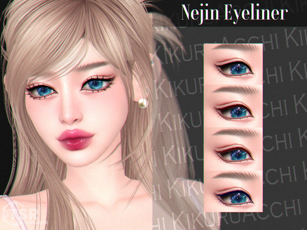 Sims 4 — Nejin Eyeliner by Kikuruacchi — - It is suitable for Female and Male. ( Teen to Elder ) - 4 swatches - HQ
