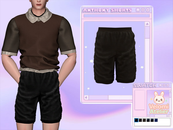 Sims 4 — Anthony Shorts Velomi Atelier by Velomiatelier — Simple shorts for male sims
