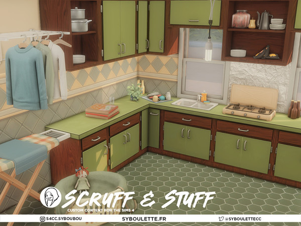 Sims 4 — Scruff & Stuff - Vintage broken cabinet | Cheap chipped by Syboubou — Scruff and Stuff is the spiritual