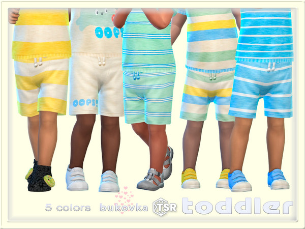 Sims 4 — Shorts Stripes by bukovka — Cute shorts for toddlers only for boys in 5 color options. All cards have been