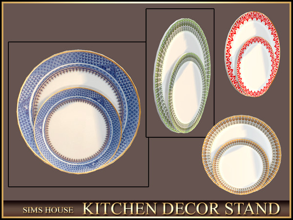 Sims 4 — Sims House TWO DECORATIVE PLATES | KITCHEN DECOR STAND by Sims_House — KITCHEN DECOR STAND