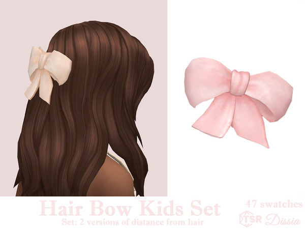 Sims 4 — Hair Bow Kids v1 by Dissia — Cute hair bow for your kids hair in 2 versions