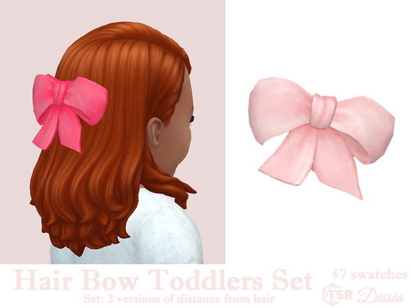 Sims 4 — Hair Bow Toddlers v2 by Dissia — Cute hair bow for your kids hair in 2 versions